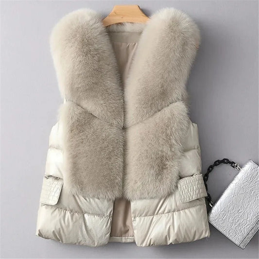 Gilet Matelassé et Doublé Fourrure