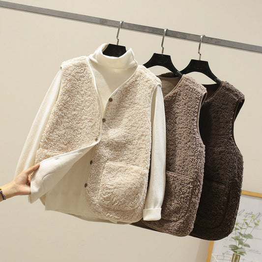 Gilet Femme en Laine Court et Doux